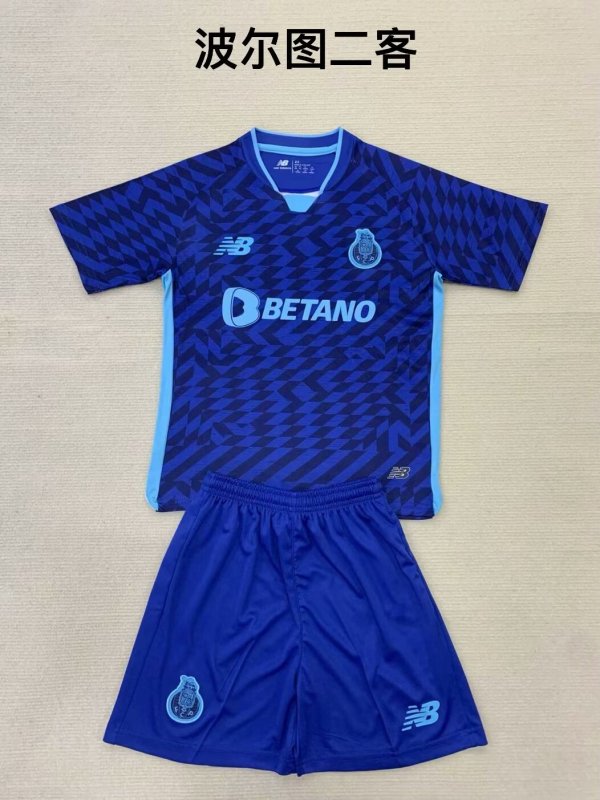 Porto third away Kids 1:1 Quality Soccer Jersey   24-25