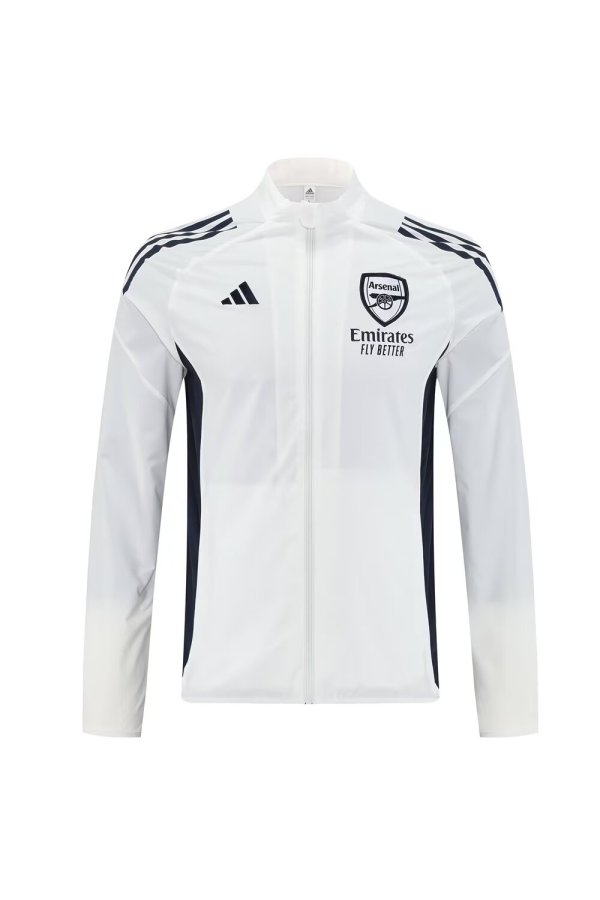 Arsenal Windbreaker  White 1:1 Quality Soccer Jersey  25-26