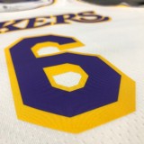 Los Angeles Lakers  White Round Neck #6 JAMES NBA Jerseys
