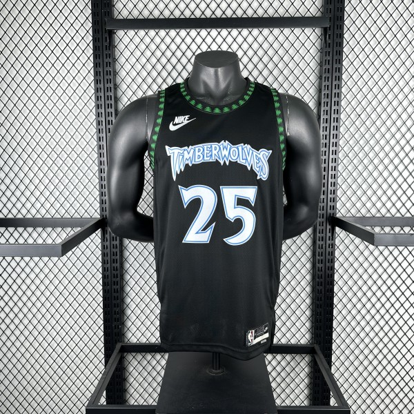 Minnesota Timberwolves  Black Retro  #25 ROSE NBA Jerseys  2026