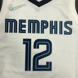 Memphis Grizzlies  White #12 MORANT 1:1 Quality NBA Jerseys  75 Year