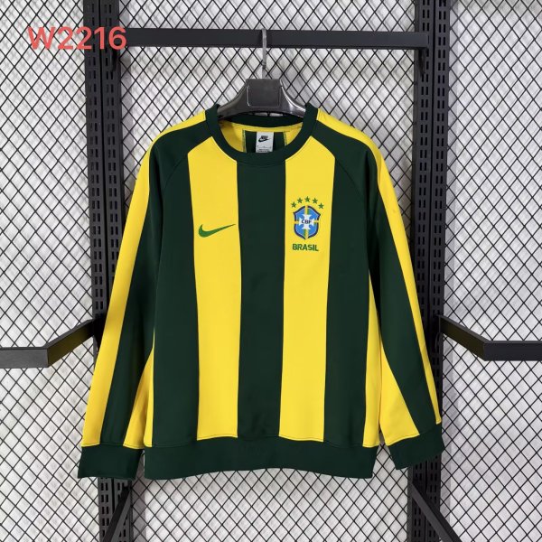 Brazil  Hoodie Green Yellow  Jacket  Tracksuit  1:1 Quality Soccer Jersey  25-26