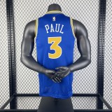 Golden State Warriors Blue Retro  #3 PAUL 1:1 Quality NBA Season Jerseys 2024