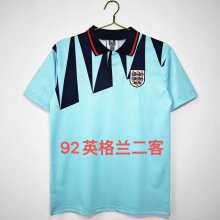 Retro England 3R away blue  fans 1:1 Quality Soccer Jersey   1992