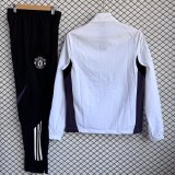 Manchester United Windbreaker Sets With pants  White 1:1 Quality Soccer Jersey  25-26