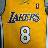 Los Angeles Lakers Yollow  Kobe  #8 BRYANT V-neck  1:1 Quality NBA Season Jerseys  1999-2000