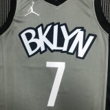 Brooklyn Nets Grey #7 DURANT 1:1 Quality NBA  Season Jerseys 75 Year