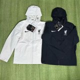 Liverpool Windbreaker  Interchange Jacket Black  White 1:1 Quality Soccer Jersey  25-26