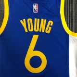 Golden State Warriors Blue V-Neck  #6 YOUNG 1:1 Quality NBA Season Jerseys  75 Year