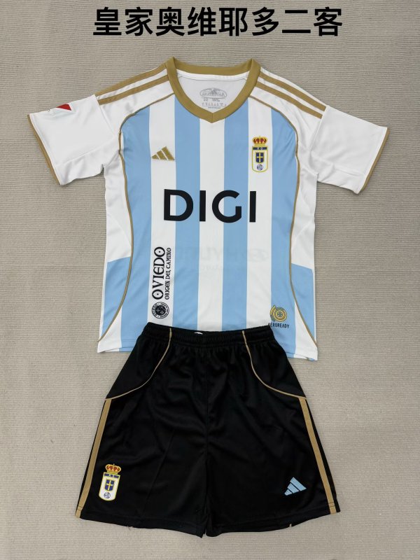 Real Oviedo Third Away Fans  (Kids and Man)  1:1 Quality Soccer Jersey  25-26