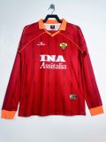 Retro Roma Long Home 1:1 Quality Soccer Jersey  1999-2000