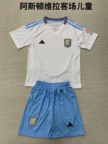 Aston Villa away kids   1:1 Quality Soccer Jersey   24-25