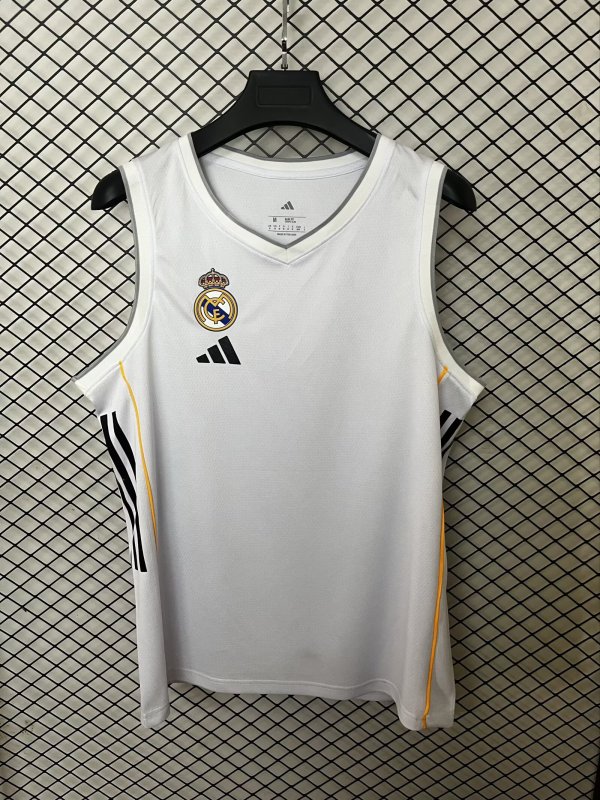 Real Madrid  basketball vest  Fans White 1:1 Quality Soccer Jersey   25-26