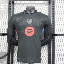 Barcelona away Long Sleeve Player  1:1 Quality Soccer Jersey   24-25