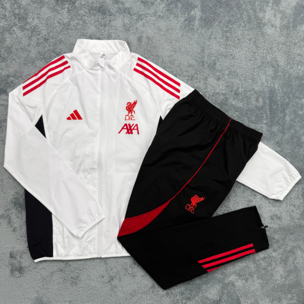 Liverpool Windbreaker Sets With pants  White 1:1 Quality Soccer Jersey  25-26