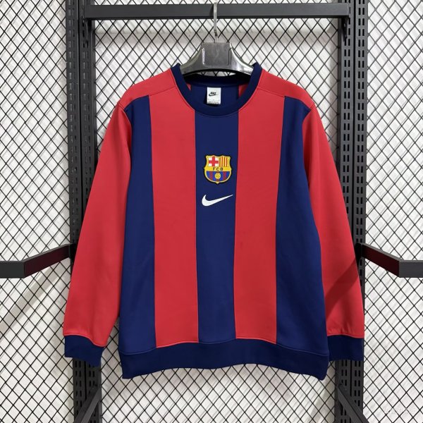 Barcelona Hoodie Red Blue Jacket  Tracksuit  1:1 Quality Soccer Jersey  25-26
