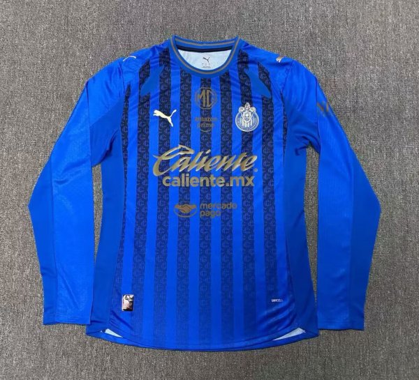 Chivas (Guadalajara ) Away  Long Sleeve Player 1:1 Quality Soccer Jersey  26-27