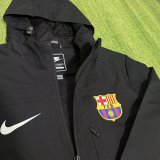 Barcelona Windbreaker  Interchange Jacket Black  White 1:1 Quality Soccer Jersey  25-26