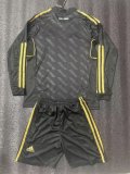 Retro Real Madrid Long Sleeve Away  kids 1:1 Quality Soccer Jersey  2011-2012