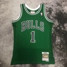 Retro Chicago Bulls  Green  #1 ROSE 1:1 Quality NBA  Season Jerseys 2008-2009