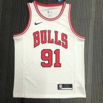 Chicago Bulls While #91 RODMAN 1:1 Quality NBA  Season Jerseys