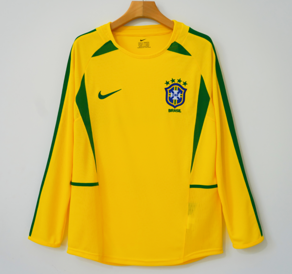 Retro Brazil Home long 1:1 Quality Soccer Jersey  2002