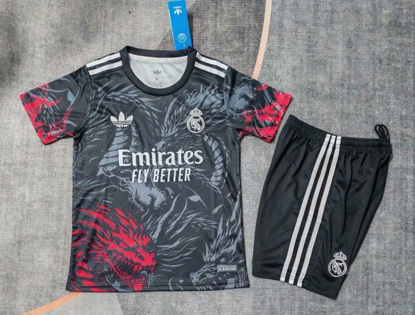 Real Madrid grey Special Edition kids 1:1 Quality Soccer Jersey  25-26
