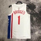 Brooklyn Nets Retro  White  #1 BRIDGES 1:1 Quality NBA  Season Jerseys 2023