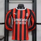 AC Milan home Long sleeves Player  1:1 Quality Soccer Jersey  24-25