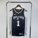 San Antonio Spurs Retro Black #1 WEMBANYAMA 1:1 Quality NBA  Season Jerseys 2002-2003