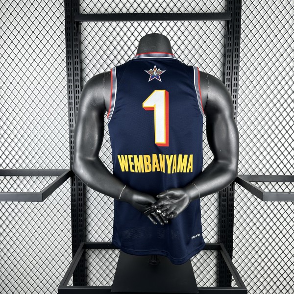 ALL STAR Dark blue #1 WEMBANYAMA NBA  Jerseys  2025