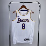 Los Angeles Lakers #8 BRYANT White Gold Association Edition Swingman NBA Jerseys 2023