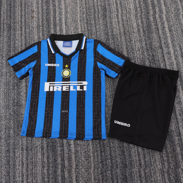 Retro Inter Milan  home Kids 1:1 Quality Soccer Jersey  1997-1998