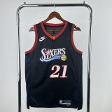 Philadelphia 76ers   City Edition BLACK #21 EMBIID  NBA Jerseys  2025