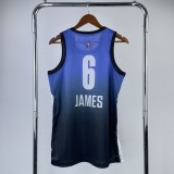 Los Angeles Lakers Blue #6 James  round neck All-Sta  1:1 Quality NBA Season Jerseys  2023