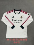 Real Madrid  Home Long Sleeve Fans 1:1 Quality Soccer Jersey  26-27