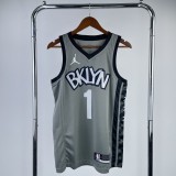 Brooklyn Nets Grey #1 BRIDGES 1:1 Quality NBA  Season Jerseys