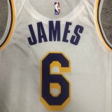 Los Angeles Lakers White 6 James  round neck  NBA Jerseys 2023