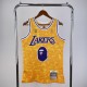 Los Angeles Lakers BAPE×M&N Yellow #93  BAPE 1:1 Quality NBA  Season Jerseys