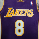 Los Angeles Lakers Kobe  #8 BRYANT Purple V-neck  NBA Jerseys  2000-2001