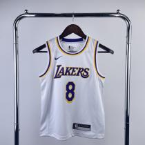 Los Angeles Lakers kids  Kobe  #8 BRYANT  White NBA Jerseys