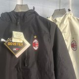 AC  Windbreaker  Interchange Jacket Black  White 1:1 Quality Soccer Jersey  25-26