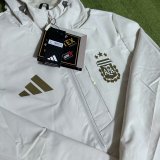 Argentina Windbreaker  Interchange Jacket Black  White 1:1 Quality Soccer Jersey  25-26