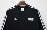 Adidas Clover Hoodie Black  Jacket  Tracksuit  1:1 Quality Soccer Jersey  25-26