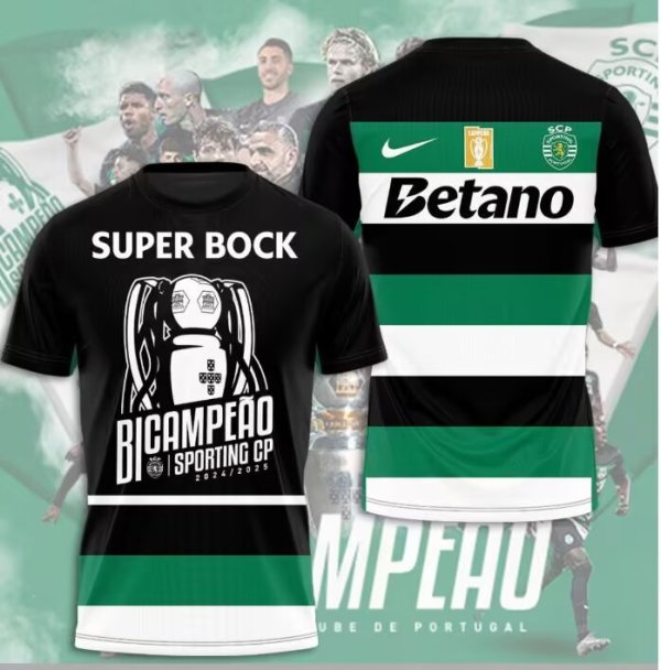 Sporting Lisbon champion home Fans   1:1 Quality Soccer Jersey   24-25