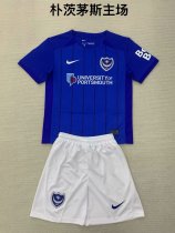 Portsmouth home  kids  1:1 Quality Soccer Jersey   24-25