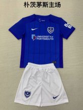 Portsmouth home  kids  1:1 Quality Soccer Jersey   24-25