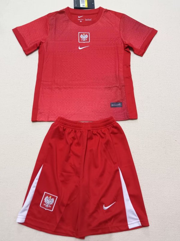 Poland away kids  1:1 Quality Soccer Jersey  24-25