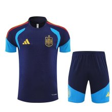 spain Training  Fans Kits Dark Blue (Kids And Man ) 1:1 Quality Soccer Jersey 26-27 (2026)