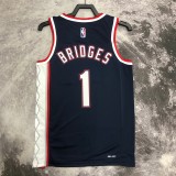 Brooklyn Nets City Edition Blue #1 BRIDGES 1:1 Quality NBA  Season Jerseys 2022